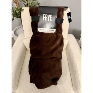 FRYE Faux Fur Throw Blanket 50 x 70" Brown NWT TEXTURED